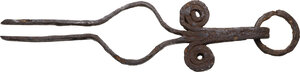 obverse: Iron ornamented tweezers with suspension loop.  Late medieval period.  115 mm 20.83 g