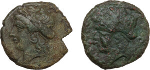 obverse: Samnium, Southern Latium and Northern Campania, Suessa Aurunca. Lot of two (2) AE, c. 265-240 BC