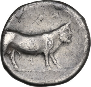 reverse: Central and Southern Campania, Hyria or Nola. AR Nomos, c. 400-395 BC