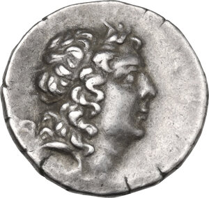 obverse: Kings of Cappadocia.  Ariarathes IX Eusebes Philopator (c. 100-85 BC). AR Drachm, c. 100-85 BC. Mint A (Eusebeia). Dated RY 13 (88/7 BC)