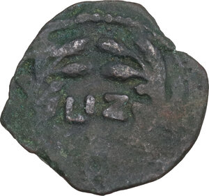 obverse: Judaea.  Pontius Pilatus (26-36 AD). AE Prutah in the name of Tiberius, Jerusalem mint