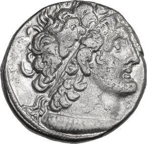 obverse: Egypt, Ptolemaic Kingdom.  Ptolemy X Alexander I, Sole reign (101-88 BC). AR Tetradrachm. Alexandreia mint. Dated RY 14 (101/100 BC)