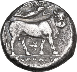 reverse: Central and Southern Campania, Neapolis. AR Nomos, c. 300-275 BC