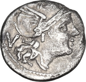 obverse: Anonymous. AR Quinarius, uncertain Sicilian mint (Catania?), 214 BC