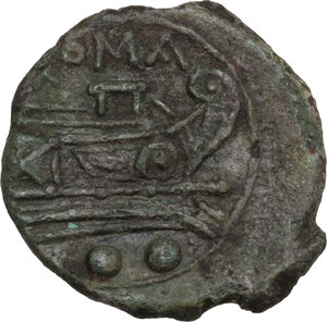 reverse: Anonymous light series. AE Sextans, Sardinia, after 211 BC