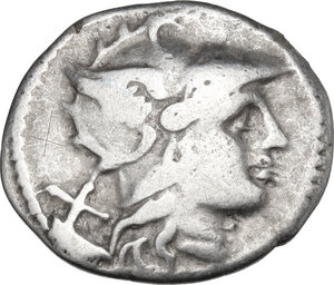 obverse: Gryphon series.  AR Denarius, uncertain Spanish mint (Cartagena?), 204 BC