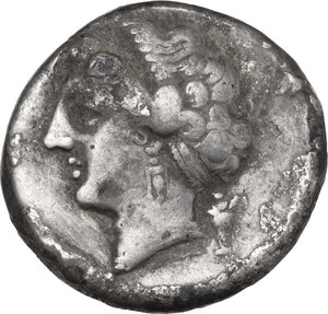 obverse: Central and Southern Campania, Neapolis. AR Nomos, c. 290-250 BC