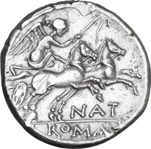 reverse: Pinarius Natta. Denarius, 155 BC