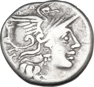 obverse: Pinarius Natta. AR Denarius, 149 BC