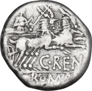 reverse: C. Renius. AR Denarius, 138 BC