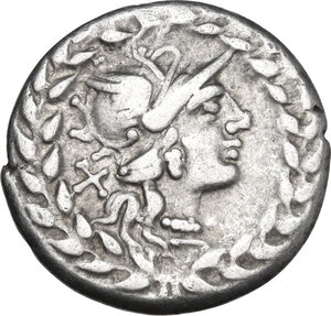 obverse: Cn. Gellius. AR Denarius, 138 BC