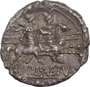 reverse: P. Aelius Paetus. Fourrèe Denarius, 138 BC