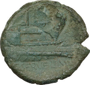 reverse: C. Servilius M. f. . AE Quadrans, 136 BC