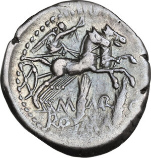 reverse: M. Marcius Mn. f. Denarius, 134 BC