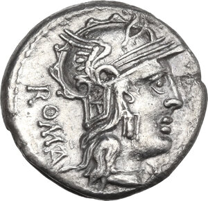 obverse: M. Caecilius Q. f. Q. n. Metellus. AR Denarius, 127 BC