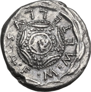 reverse: M. Caecilius Q. f. Q. n. Metellus. AR Denarius, 127 BC