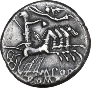 reverse: M. Porcius Laeca. Denarius, 125 BC