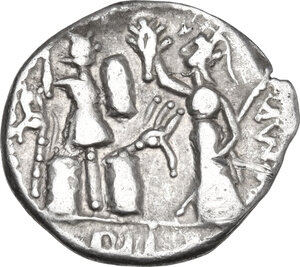reverse: M. Furius L.f. Philus. AR Denarius, 119 BC