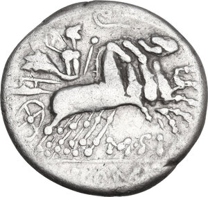 reverse: Q. Curtius and M. Silanus . Denarius, 116 or 115 BC