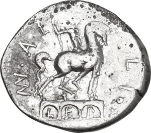 reverse: Mn. Aemilius Lepidus.  AR Denarius, 114 or 113 BC