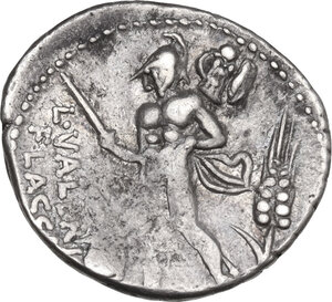 reverse: L. Valerius Flaccus. AR Denarius, 108-107 BC