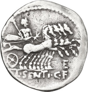 reverse: L. Sentius C.f. AR Denarius, 101 BC