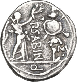 reverse: P. Vettius Sabinus. AR Quinarius, 99 BC