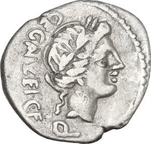 obverse: C. Egnatuleius. AR Quinarius, 97 BC