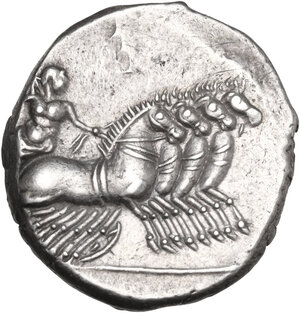 reverse: Vergilius, Gargilius and Ogulnius. AR Denarius, 86 BC