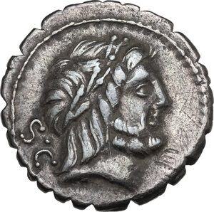 obverse: Q. Antonius Balbus. Denarius serratus, Rome mint, 83-82 BC