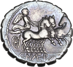 reverse: C. Naevius Balbus. Denarius serratus, Rome mint, 79 BC