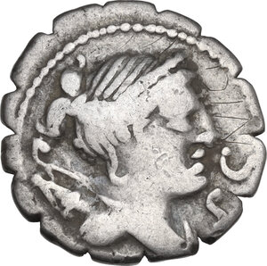 obverse: Ti. Claudius Ti. f. Ap. n. Nero. AR Denarius serratus, 79 BC. Obv