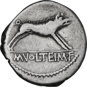 reverse: M. Volteius M.f. AR Denarius, 78 BC