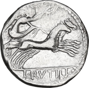 reverse: L. Rutilius Flaccus. Denarius, Rome mint, 77 BC