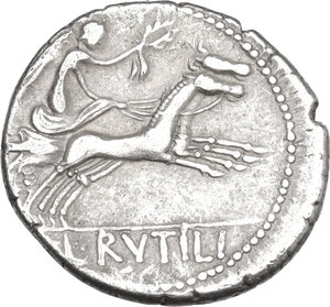 reverse: L. Rutilius Flaccus. AR Denarius, Rome mint, 77 BC