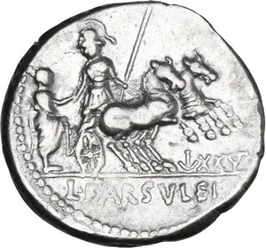 reverse: L. Farsuleius Mensor. Denarius, Rome mint, 75 BC