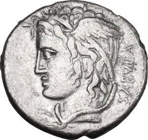 obverse: C. Cossutius C.f. Sabula. . AR Denarius, 74 BC
