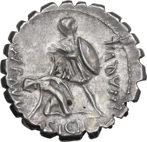 reverse: Mn. Aquillius Mn. f. Mn. n. Fourrèe Denarius serratus, 71 BC