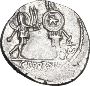 reverse: C. Servilius. AR Denarius, Rome mint, 57 BC