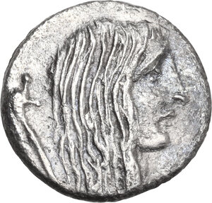 obverse: L. Hostilius Saserna. AR Denarius, 48 BC