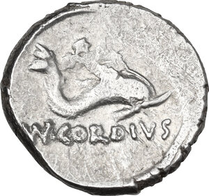 reverse: Mn. Cordius Rufus. AR Denarius, Rome mint, 46 BC