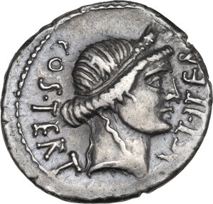 obverse: Julius Caesar. AR Denarius, 46 BC. Sicily (?)