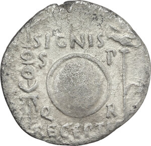reverse: Augustus (27 BC - 14 AD). AR Denarius, Spain, 19 BC