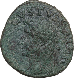 obverse: Divus Augustus (died 14 AD). AE As, struck under Tiberius, 34-37