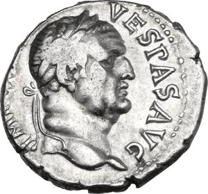 obverse: Vespasian (69-79). AR Denarius, Ephesus mint, 74 AD