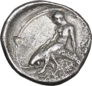 reverse: Southern Apulia, Tarentum. AR Nomos, c. 390-385 BC