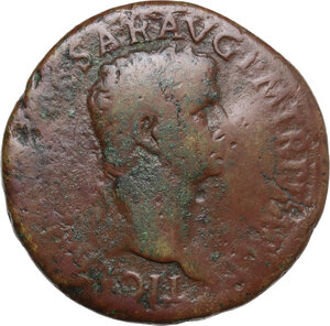 obverse: Vespasian (69 -79). AE Sestertius (of Claudius). Countermark applied during the reign of Vespasian, AD 69-79(?)