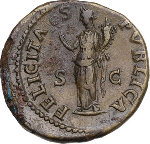 reverse: Domitian as Caesar (69-79). AE Dupondius. Struck under Vespasian, AD 75-early 76