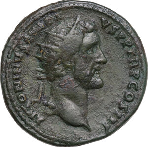 obverse: Antoninus Pius (138-161). AE Dupondius, 140-144 AD