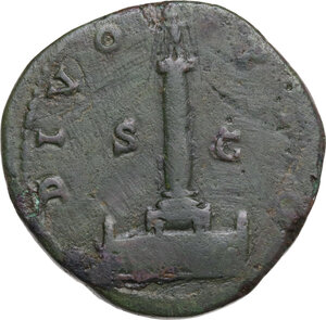 reverse: Divus Antoninus Pius (after 161 AD). AE Sestertius. Struck under Marcus Aurelius and Lucius Verus, 162 AD
